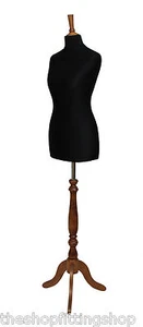 Deluxe Talla 12 Femenino Modistas Maniquí de Sastre Negro Busto Rosa Soporte - Imagen 1 de 4