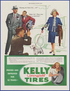 Vintage 1946 KELLY Springfield Tires Gas Station Garage Ephemera 1940's Print Ad - Picture 1 of 1