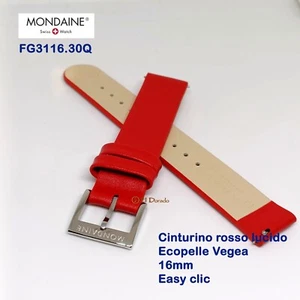 Cinturino Originale Mondaine Rosso / Ecopelle Vegea® 16 mm easy click FG3116.30Q - Imagen 1 de 5