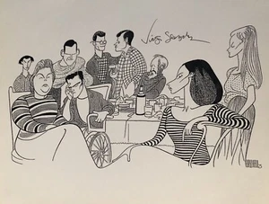Victor Slezak Signed Al Hirschfeld Print - ANY GIVEN DAY - Broadway - Picture 1 of 1