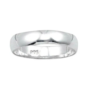 Classic Wedding Band Ring Genuine Solid Sterling Silver 925 Width 4 mm Size 13 - Picture 1 of 1