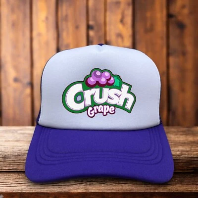 Grape Crush男女通用卡车司机帽紫色平沿帽复古苏打水流行棒球帽 — 第 1/4 张图片