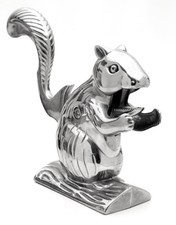 A sturdy vintage polished Aluminium nutcracker, shaped like a Squirrel. VGC