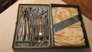 Antikes Rogers & Son Saratoga Nuss Picks & Cracker Set - Original Etui - Bild 1 von 2