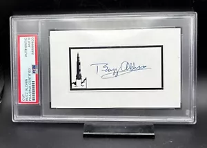 Buzz Aldrin firmado corte autógrafo PSA ADN losa certificada - Imagen 1 de 2