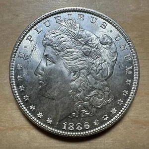 1886 Morgan $1 Dollar Raw BU - Cartwheel Luster, Blast White #2 - Picture 1 of 2