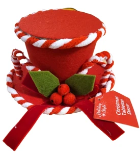 Cappello da tavolo in feltro rosso stile natalizio decorazione (set di 2) - Foto 1 di 2