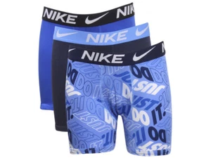Nike Youth Boy's 3-Pairs Boxer Briefs Underwear Micro Dri-FIT White/Blue - Picture 1 of 8