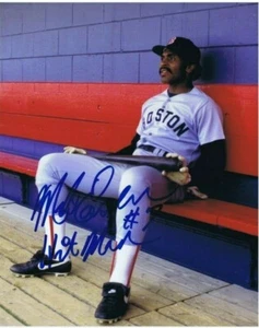 MIKE EASLER SIGNED AUTOGRAPHED 8x10 Boston Red Sox - Added Inscription 'Hit Man' - Photo 1/2