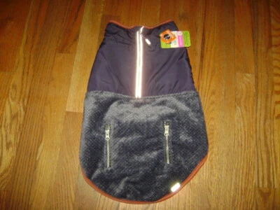 NWT TOP PAW Dog Apparel REFLECTIVE Outerwear TWO TONE COZY COAT JACKET BLUE Sz L - Image 1 of 4