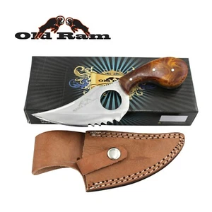 Old Ram Collection Heavy Duty Multi-color Fixed Blade Skinner Knife w/ Sheath - Picture 1 of 6