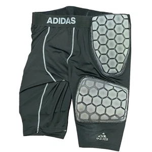 Adidas Climacool Hombres XL Fútbol Acolchado Compresión Pantalones Cortos Negro Gris - Imagen 1 de 17
