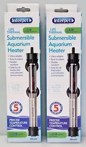 2-Pack Interpet Submersible Aquarium Heater 3-10 Gallon 50 Light Salt Fresh S17 - Picture 1 of 2