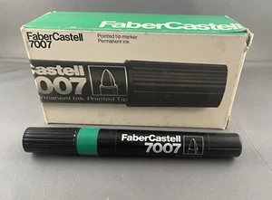 Vintage Faber Castell 7007 Permanent Marker Green Round Tip 64182 Box Of 12 - Picture 1 of 3