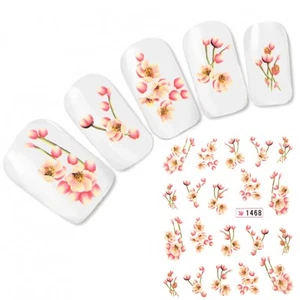 Tattoo Nail Art Glitter Flower Flowers Decal Nail Sticker New! - Picture 1 of 1