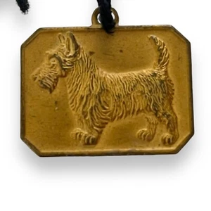 Vintage Original Genuine Rothmoor Coat Scottish Terrier Dog Tag 1" Brass - Picture 1 of 4