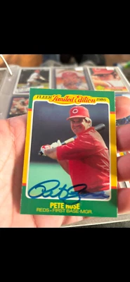 Бейсбольная карточка с автографом Пита Роуза 1986 Fleer 37 из 44 - Изображение 1 из 2