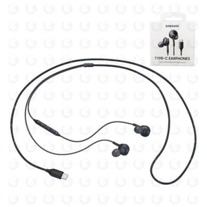 SAMSUNG AURICOLARI USB-C AKG ORIGINALE EO-IC100B CUFFIE EARPHONES NERO - Foto 1 di 3