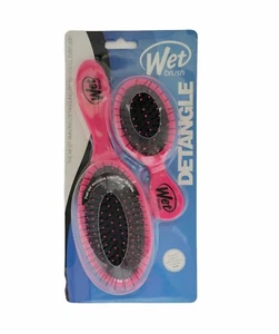 Wet Brush Intelliflex Detangling Brush 2 Pack Hot Neon Pink Full Size & Mini Pro - Picture 1 of 3