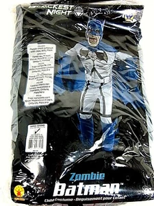 RUBIES BLACKEST NIGHT DELUXE ZOMBIE BATMAN COSTUME & MASK SIZE LARGE 8-10 Years - Picture 1 of 2