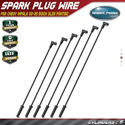 6pcs Spark Plug Wire Set for Chevy Impala 2000-2005 Buick Century Olds Pontiac - Image 1 of 4