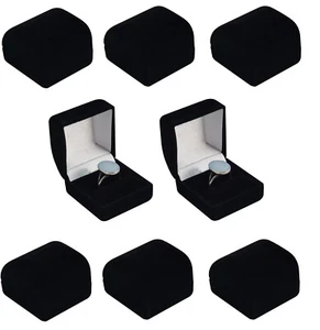 Quality Velveteen Engagement Wedding Ring Boxes Jewellery Gift Ring Storage Box - Picture 1 of 8