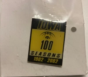 Vintage Enamel Iowa Hawkeyes 100 Seasons 1902 - 2002 Lapel Hat Pin University Of - Picture 1 of 2