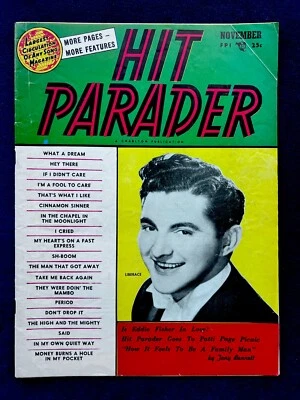 Revista Hit Parader Noviembre 1954 LIBERACE Cubierta Tony Bennet Patti Página Picnic Foto 1 de 4