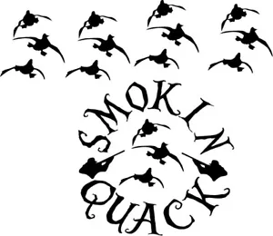 Smoking Quack 10" con calcomanía adhesiva de caza de patos adicionales camión arco coche caza - Imagen 1 de 2