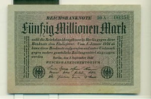 OLD GERMAN REICHSBANKNOTE 50.000.000 MARK 1923 gray paper - Imagen 1 de 1