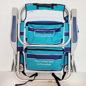 Tommy Bahama Beach Chair 5 Position Classic Lay Flat Folding Backpack Cooler - Picture 1 of 14