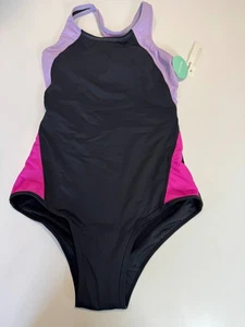 Beautikini Swimming Costume Racerback Athletic Period Swimsuit Size XS 6-8 Black - Picture 1 of 5