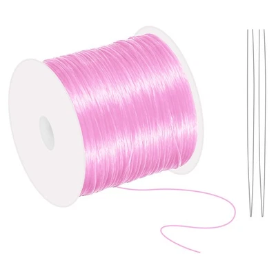 120 m langes,dehnbares Armbandband,0,8mm,elastisches Band für Armbänder,Rosa - Bild 1 von 4