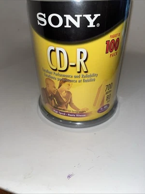 Sony CD-R 700MB Storage Media Discs-80min-Pack of 100 Blank CDs Factory Sealed! - Image 1 of 4