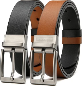 Cintura Uomo Pelle 1 Pack, Uomo Cinture Reversibile 35Mm Disponibile in Due Colo - Foto 1 di 12