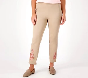 Isaac Mizrahi Live! Twill elasticizzato regolare gamba dritta tortora taglia 28W A520142 - Foto 1 di 5