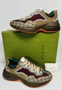 Gucci Men's Rhyton GG Multicolor Canvas Low Top Sneakers Size 11 - Picture 1 of 19