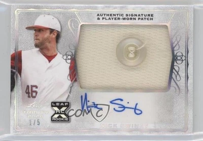 2020 Leaf Trinity Patch Auto Silver /5 Nick Swiney #PA-NS1 Patch Auto - Image 1 of 2