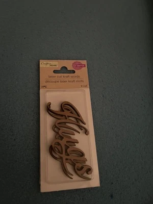 artesanos cuadrado corte láser palabras kraft 3 piezas Foto 1 de 3