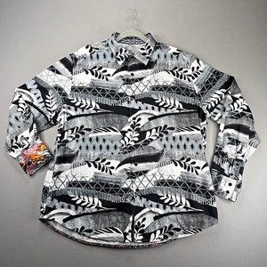Robert Graham Embroider Geometric/Floral LS Shirt Classic Fit Men 2XL Flip Cuff - Picture 1 of 12