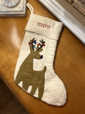 Medias de fieltro de lana de reno Pottery Barn Kids West Elm Kids mono “Colette” LEER Foto 1 de 4