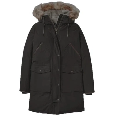 Women's Filson Alaska Down Parka 20125028 Faded Black Goose 650 Fur Hood Coat CC - Image 1 of 3