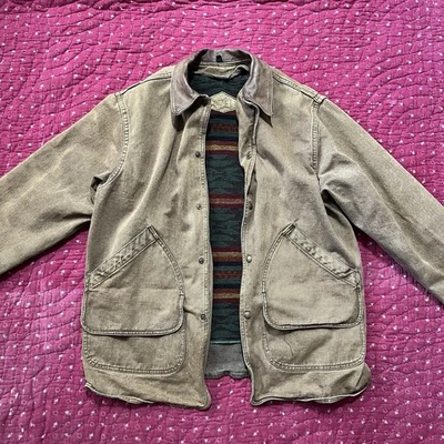 Vintage Woolrich Aztec Southwest Blanket Lined Chore Coat Jacket Size L USA Made - Image 1 of 4