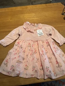 Next Baby Brand New Dress With Knitted Top & Lined Skirt. Age 6-9 Months. Pink - Picture 1 of 10