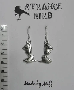 Pin up girls silver tone earrings rockabilly tattoo - Bild 1 von 1