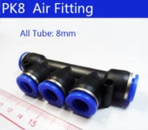 2 Stück 5 Wege 5 OEM 8 mm Pneumatik Steckverteiler Schnellverschraubung 8 mm Rohr 8 mm PK8 - Bild 1 von 3
