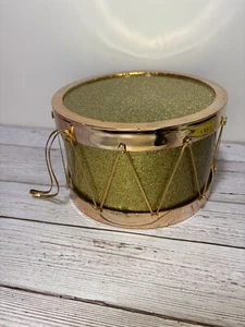 Holiday Drum Decor, Gold 8.5” X 5.5” Large! - Picture 1 of 11