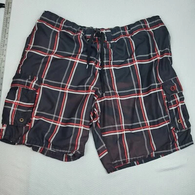 Pantalones cortos de natación Ocean Pacific para hombre 2XL negros con cordón cargo surf** Foto 1 de 4