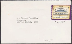 NORFOLK IS 1975 1c Ortstarifabdeckung - 1c Gebäude...........................M629 - Bild 1 von 1