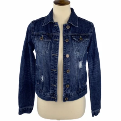 Chaqueta de Camionero YMI Azul Lavado Oscuro Denim Botones Envejecidos Bolsillos Manga Larga S Foto 1 de 4